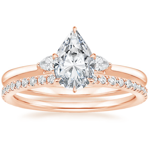 Jessica Pear Diamond Ring with Diamond Ring