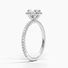 Sunflower Halo Pavé Cushion Lab Diamond Engagement Ring