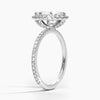 Sunflower Halo Pavé Marquise Lab Diamond Engagement Ring