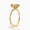 Sunflower Halo Pavé Marquise Lab Diamond Engagement Ring