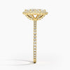 Sunflower Halo Pavé Marquise Lab Diamond Engagement Ring