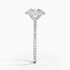 Sunflower Halo Pavé Oval Lab Diamond Engagement Ring