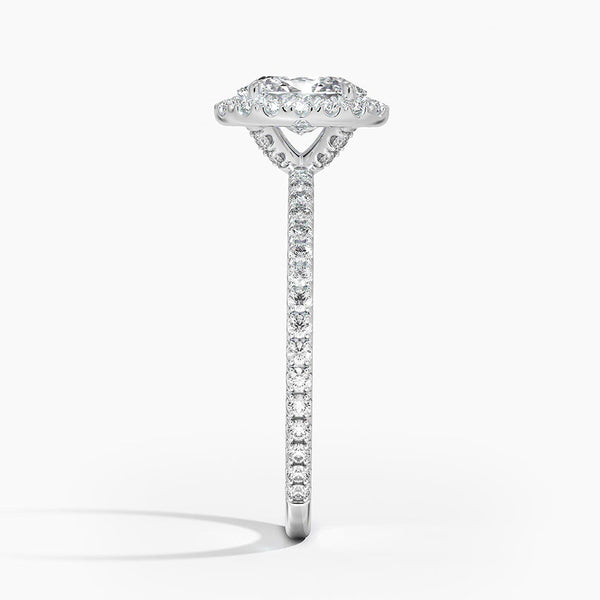 Sunflower Halo Pavé Oval Lab Diamond Engagement Ring