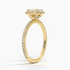 Sunflower Halo Pavé Oval Lab Diamond Engagement Ring