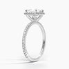 Sunflower Halo Pavé Princess Lab Diamond Engagement Ring