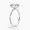 Sunflower Halo Pavé Pear Lab Diamond Engagement Ring