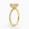Sunflower Halo Pavé Pear Lab Diamond Engagement Ring