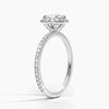 Sunflower Halo Pavé Round Lab Diamond Engagement Ring