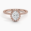 Sunflower Halo Pavé Oval Lab Diamond Engagement Ring
