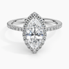 Sunflower Halo Pavé Marquise Lab Diamond Engagement Ring