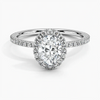 Sunflower Halo Pavé Oval Lab Diamond Engagement Ring