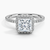 Sunflower Halo Pavé Princess Lab Diamond Engagement Ring