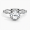 Sunflower Halo Pavé Round Lab Diamond Engagement Ring