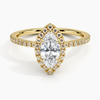 Sunflower Halo Pavé Marquise Lab Diamond Engagement Ring