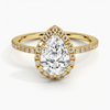 Sunflower Halo Pavé Pear Lab Diamond Engagement Ring