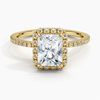 Sunflower Halo Pavé Radiant Lab Diamond Engagement Ring