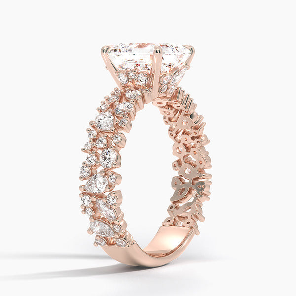 Galaxy Asscher Lab Grown Diamond Engagement Ring