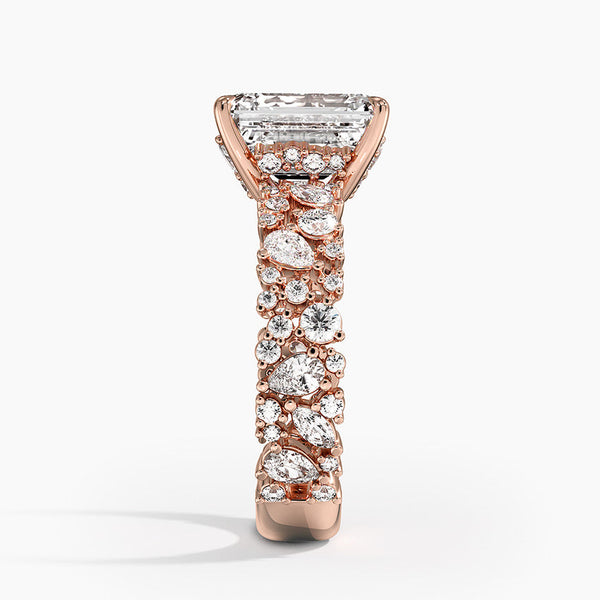 Galaxy Emerald Lab Grown Diamond Engagement Ring