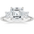 Triplets Asscher Lab Grown Diamond Engagement Ring