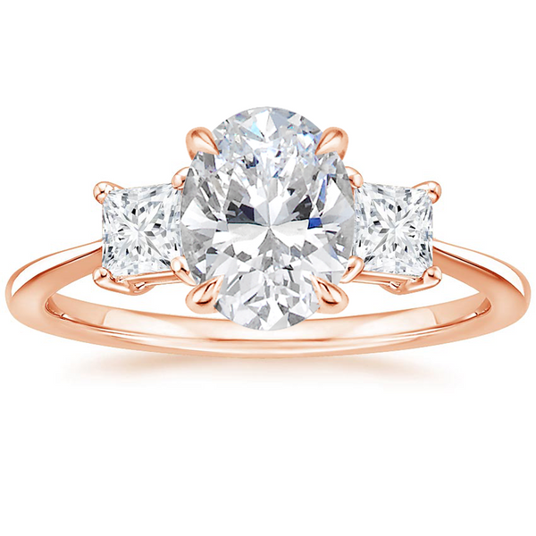 Triplets Oval Lab Grown Diamond Engagement Ring