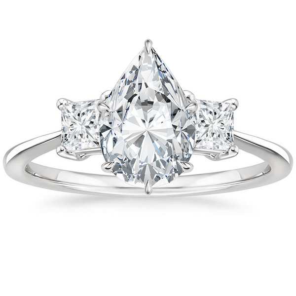 Triplets Pear Lab Grown Diamond Engagement Ring