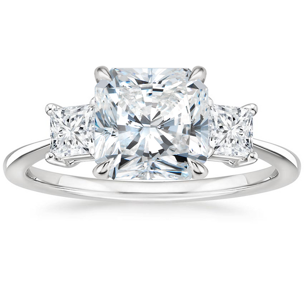 Triplets Radiant Lab Grown Diamond Engagement Ring