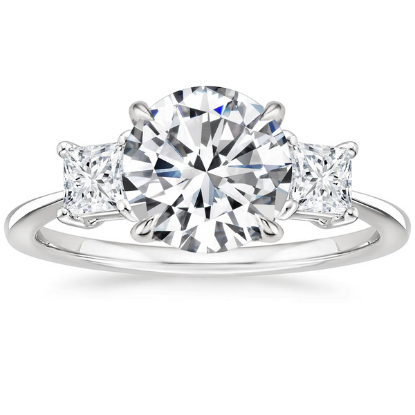 Triplets Round Lab Grown Diamond Engagement Ring