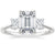 Triplets Emerald Lab Grown Diamond Engagement Ring
