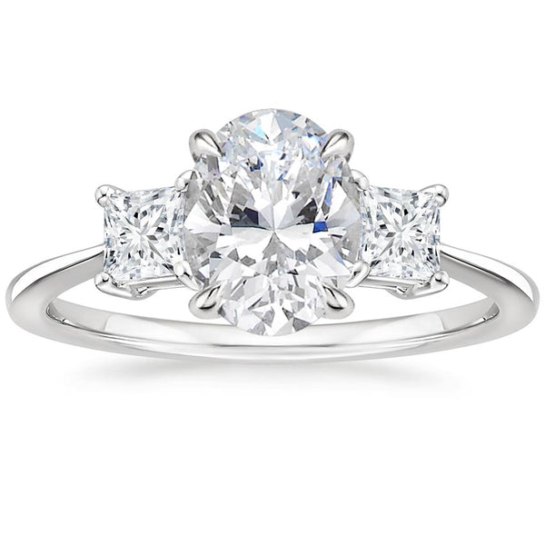 Triplets Oval Lab Grown Diamond Engagement Ring