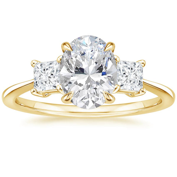 Triplets Oval Lab Grown Diamond Engagement Ring