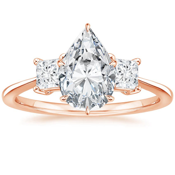 Triplets Pear Lab Grown Diamond Engagement Ring