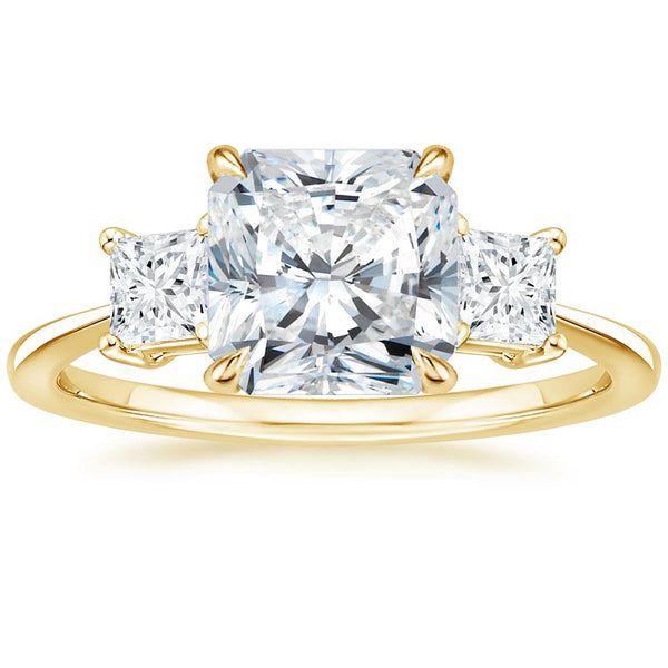 Triplets Radiant Lab Grown Diamond Engagement Ring