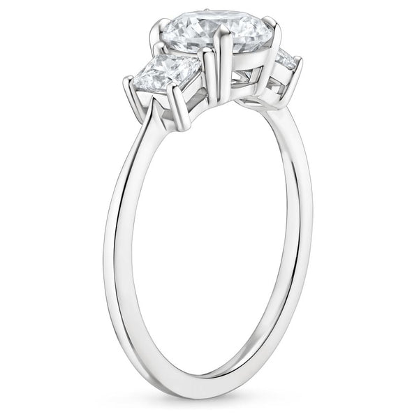 Triplets Radiant Lab Grown Diamond Engagement Ring