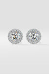 1 ct Scalloped Halo Earrings