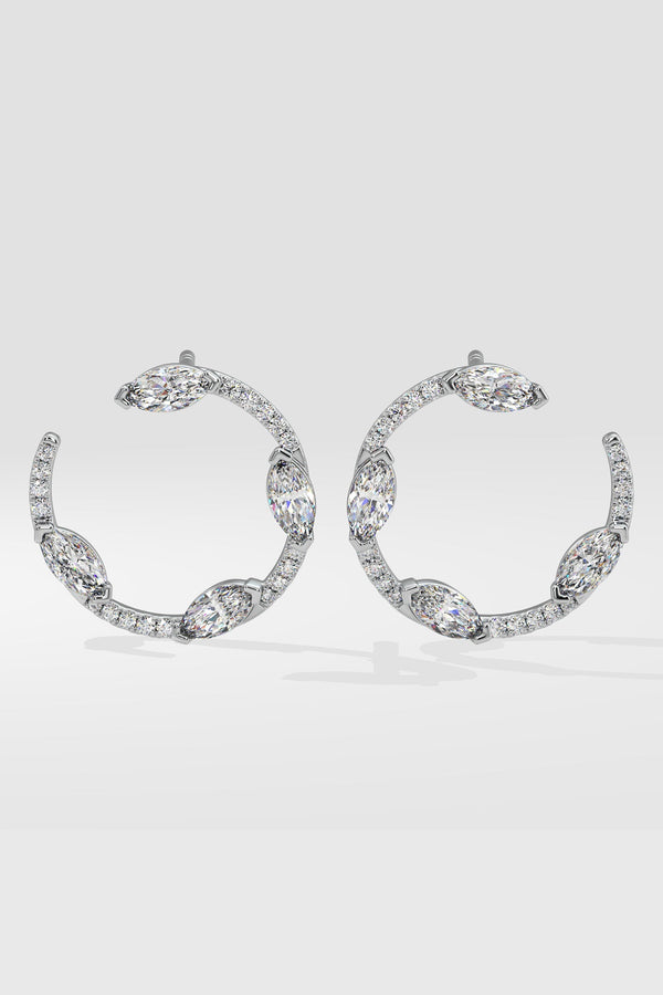 Spaced Marquise Front Hoops