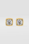 1 ct Bezel Cushion Studs