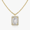 Vertical Halo Emerald Lab Diamond Pendant