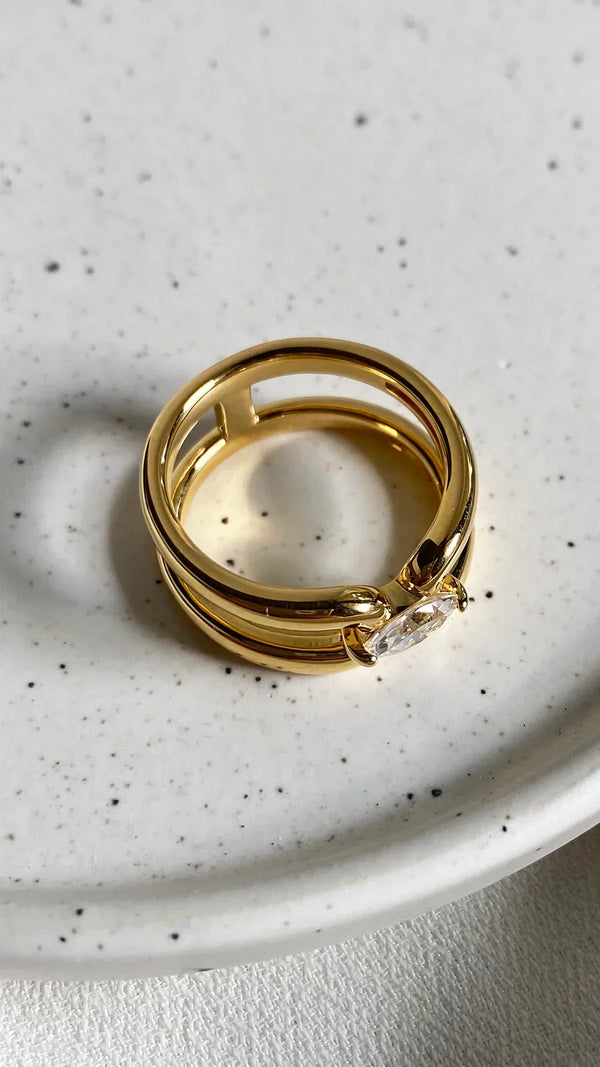 Marquise Curve Lab Grown Diamond Ring