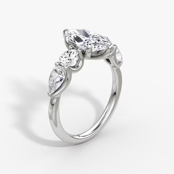Anomaly Marquise & Pear Lab Grown Diamond Engagement Ring