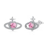 GALAXY HEARTY STUDS - Fine Silver
