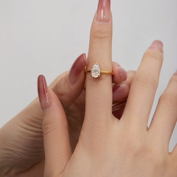 SOLE PEAR SOLID RING - Fine Silver