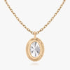 Vertical Halo Oval Lab Diamond Pendant