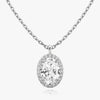 Vertical Halo Oval Lab Diamond Pendant