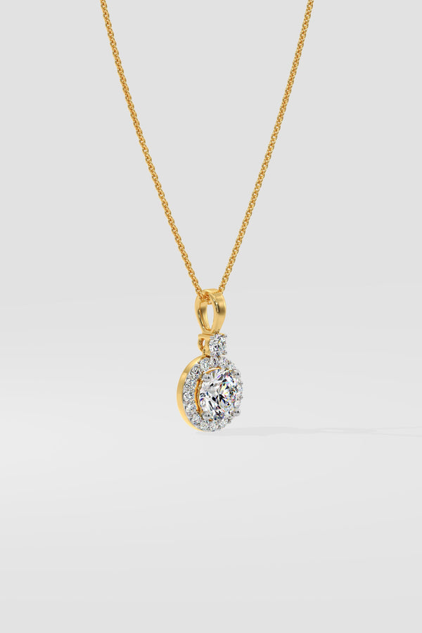 0.75 ct Solitaire Halo Pendant