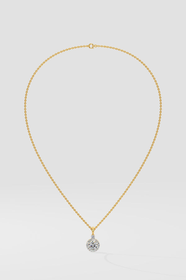0.75 ct Solitaire Halo Pendant