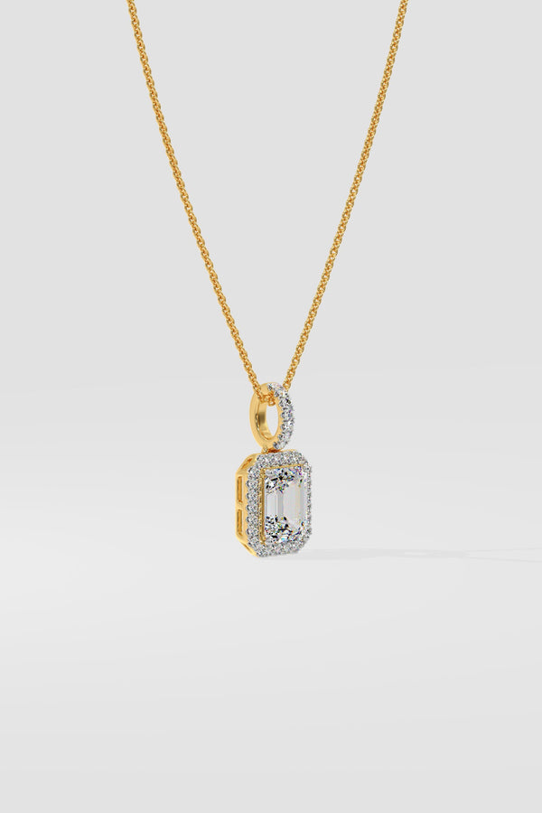 1 ct Sparkle Emerald Halo Pendant