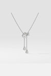 2 Stone Solitaire Necklace With Drops