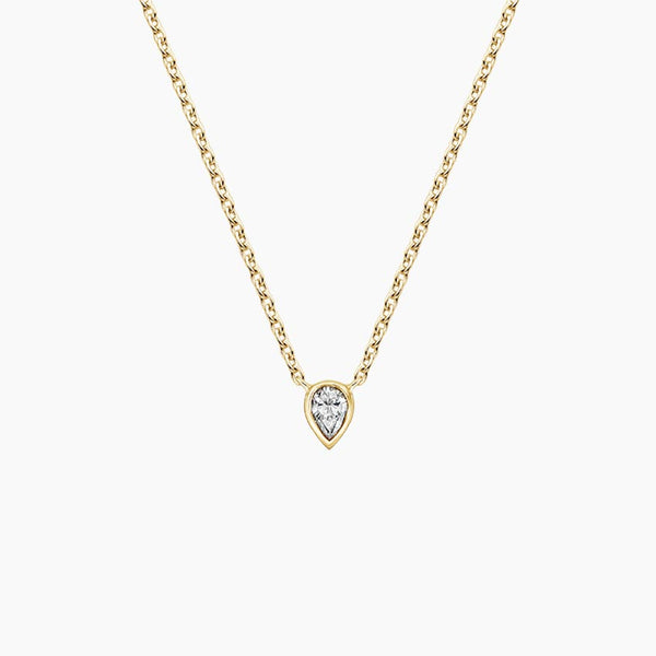 Pear Bezel Lab Diamond Solitaire Pendant