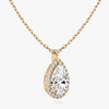 Vertical Halo Pear Lab Diamond Pendant
