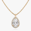 Vertical Halo Pear Lab Diamond Pendant